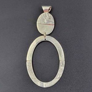 Vintage Double Oval Pendant 925 Mexico Sterling Silver